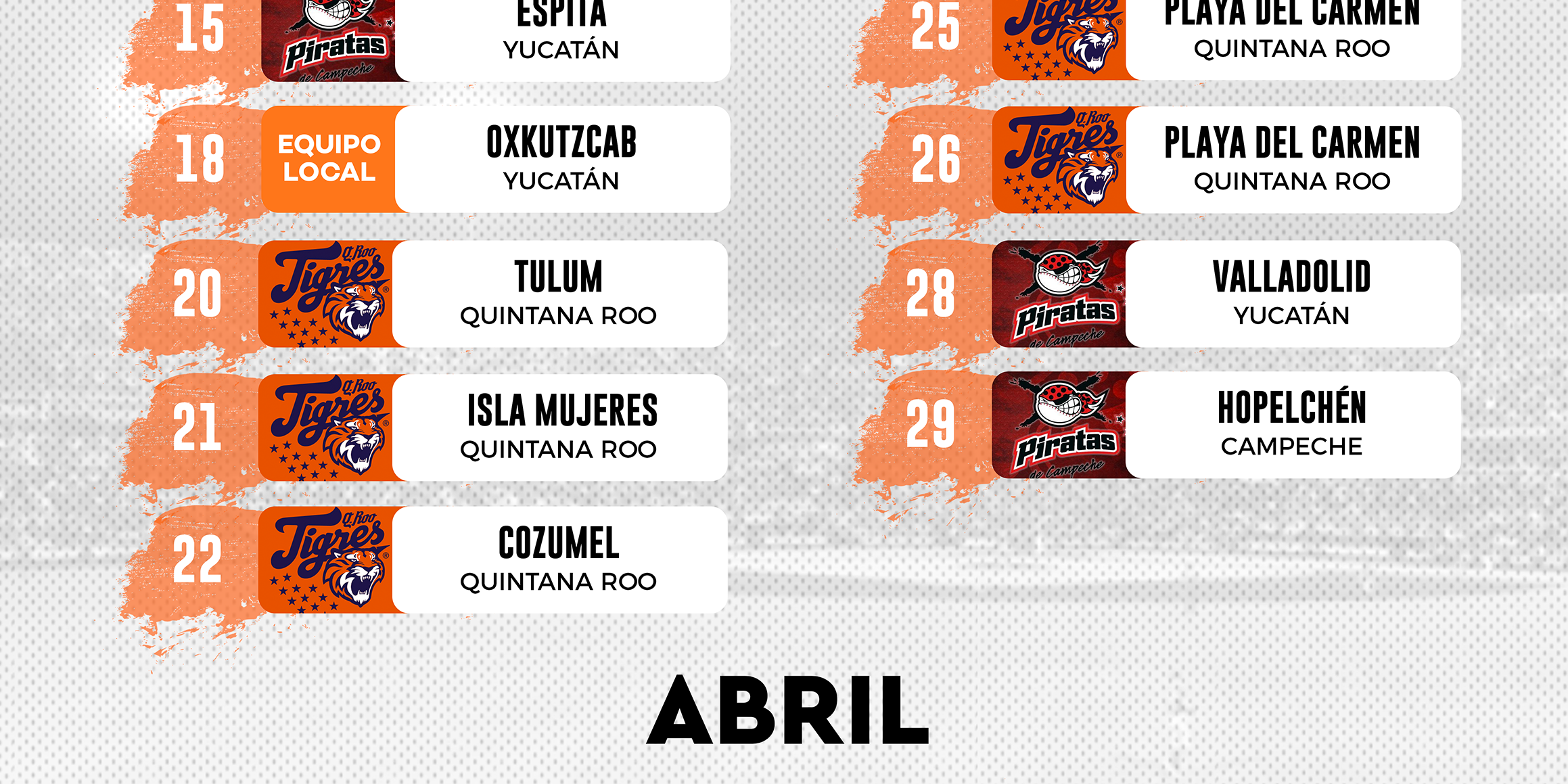Calendario Pretemporada 2020 Leones de Yucatán