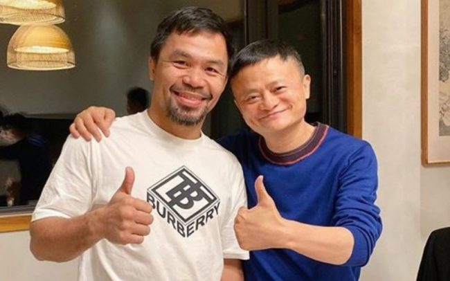 Manny Pacquiao con Jack Ma donación conjunta de pruebas de coronavirus a Filipinas del 190320