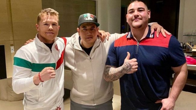 Eddy Reynoso, Saul Canelo Álvarez y Andy Ruiz anuncio adhesión a canelo team del 050520 Andy Ruiz on Eddy Reynoso y el Canelo