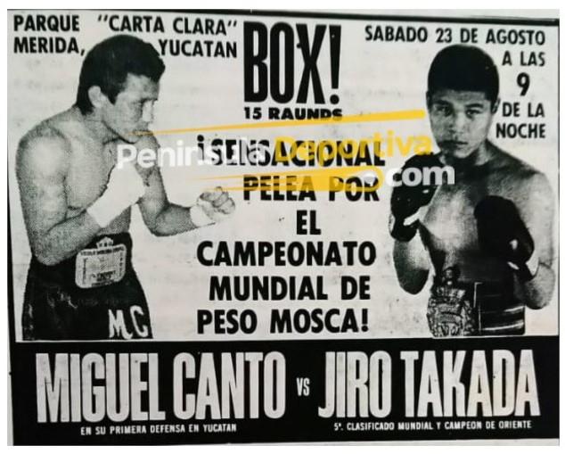 cartel Miguel Canto vs. Jiro Takada n maaarcaa de agua