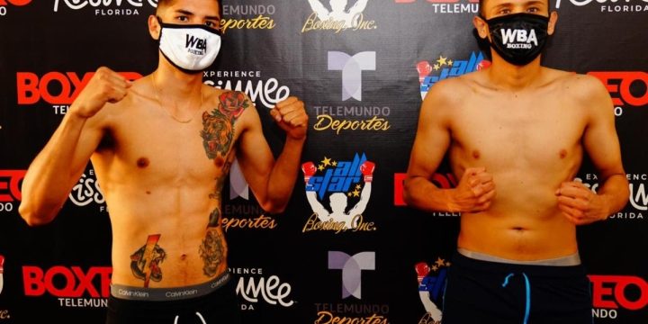 Luis Muecas Solís pesaje vs. Antonio Morán del 030920 en Kissimee