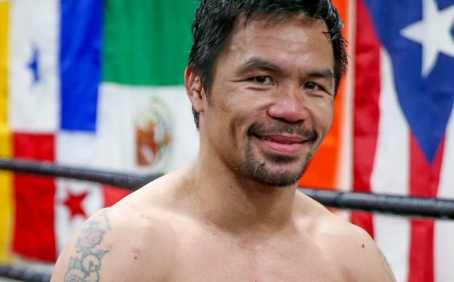 Manny Pacquiao, buena foto sonriente, a colores