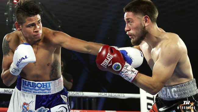 Emmanuel Vaquero Navarrete vs. Rubén Villa gdu 12 ganó campeonato mundial pluma OMB su 2o tras reinar en súpergallo de ese organismo del 091020 en La Burbuja de Las Vegas