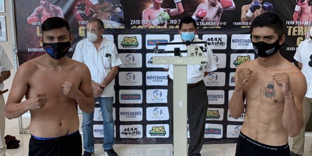 Zaíd Colorado Rejón pesaje vs. Emmanuel Venado Massa del 291020 en Grupo Sipse