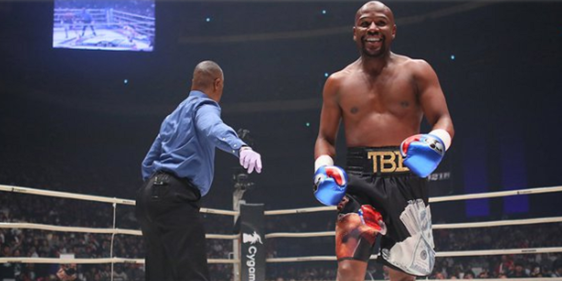 Floyd Mayweather vs. Tenshin Nasukawa 2018 gkot 1 en Tokio Dome