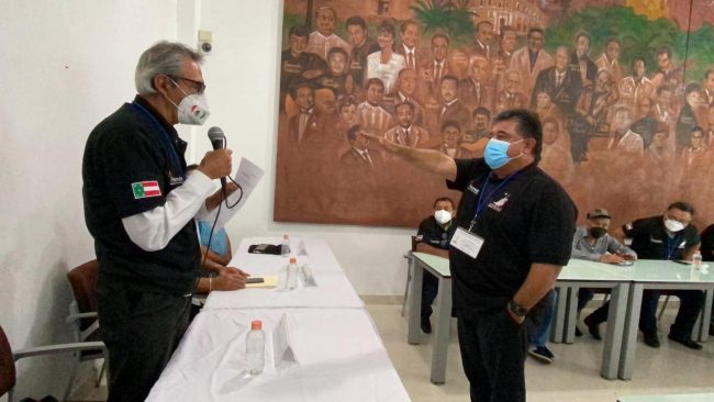 José Caballero Delgado, toma de presidente de la Aybac por presidente de la Femebe Enrique Mayorga Betancourt, del 151220 en Cefemex