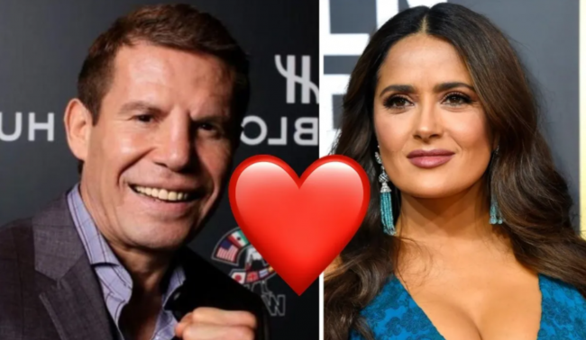 Julio César Chávez fotocomposición con Salma Hayek