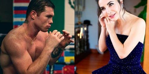 Saúl Canelo Álvarez fotocomposición con Martha Higareda