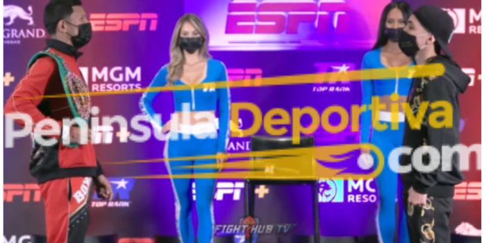 Miguel Berchelt con Óscar Valdez, cara a cara previo a su pelea del 200221, 3 del 180221 en la Burbuja de Las Vegas con marca de agua