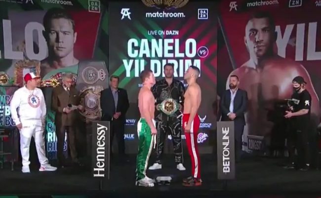 Saúl Canelo Álvarez pesaje vs. Avni Yildrim del 260221 en Miami