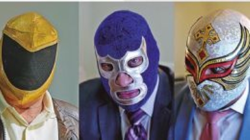 Blue Demon con colegas