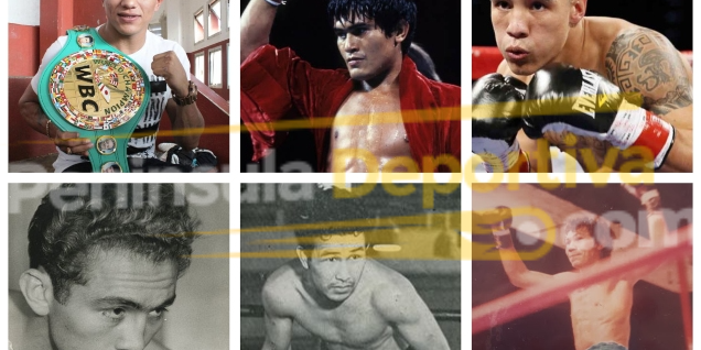 fotocomposición miguel berchelt, óscar valdez, Ricardo Leoncito Peralta, Tony Mar, José Luis Ramírez, Julio César Jiménez