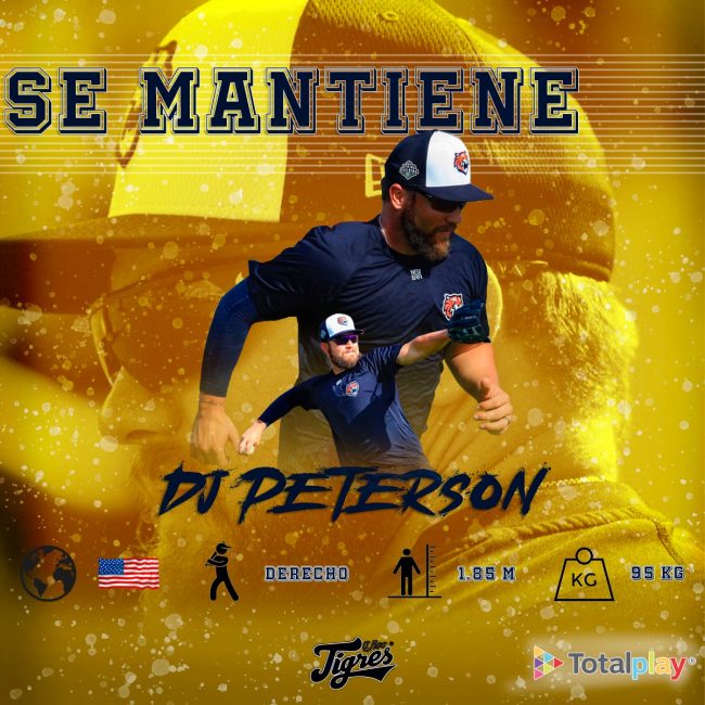 D.J. Popeye Peterson Douglas Peterson anunciado por los Tigres de Quintana Roo como su segundo refuerzo de 2021 del 150321