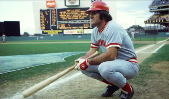 Pete Rose en cuclillas Pete Rose