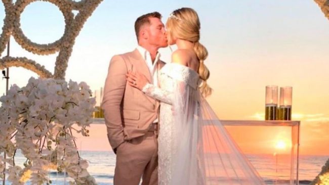 Saúl Canelo ÁLvarez, boda civil con Fernanda Gómez del 150521 en Punta Mita, Nayarit