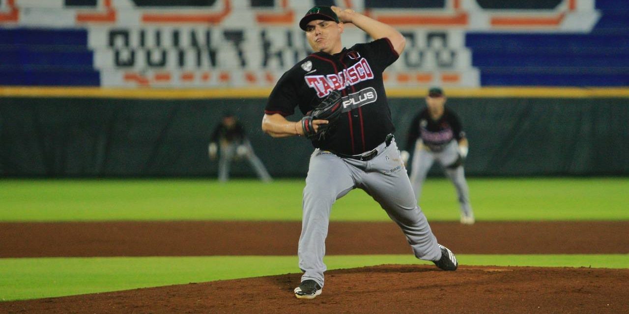 Tigres de Quintana Roo vs. Olmecas de Tabasco 7o juego de 2021, 1o de la serie, 7×2 4 del 280521 en Cancún, Juan Pablo Oramas, pítcher derrotado Tigres