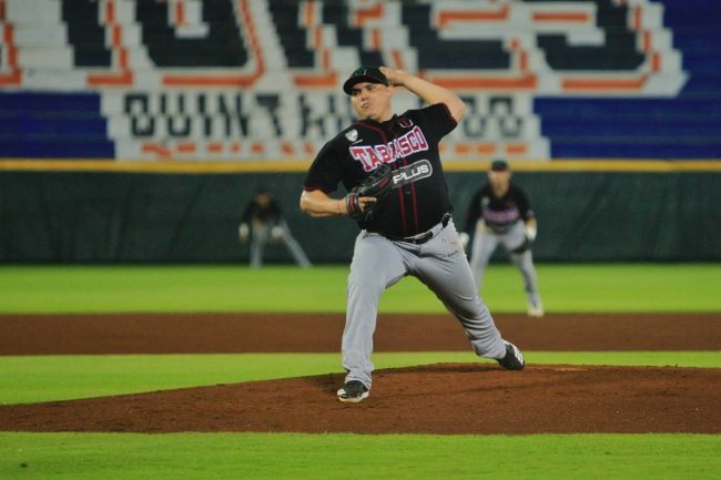 Tigres de Quintana Roo vs. Olmecas de Tabasco 7o juego de 2021, 1o de la serie, 7×2 4 del 280521 en Cancún, Juan Pablo Oramas, pítcher derrotado Tigres