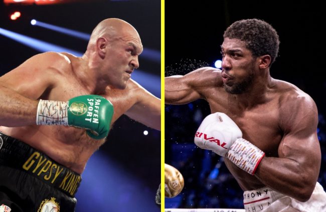 Tyson Fury fotocomposición con Anthony Joshua Tyson Fury