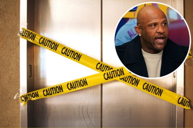 CC Sabathia rescatado de un elevador el 240621 en Nueva York