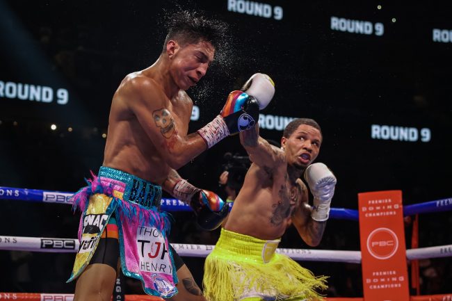 Gervonta Davis vs. Mario Barrios gkot 11, ganó campeonato mundial súperligero de la AMB del 260621 en Atlanta