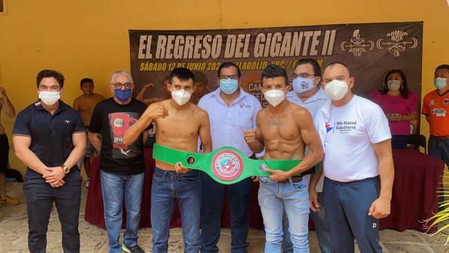 Luis Kiko Guzmán, Euberto Díaz Rivero, Javier Caballito Nic, Emmanuel Alcántara Heredia, Enrique Ayora y Euberto Díaz Rivero, pesaje del 110621