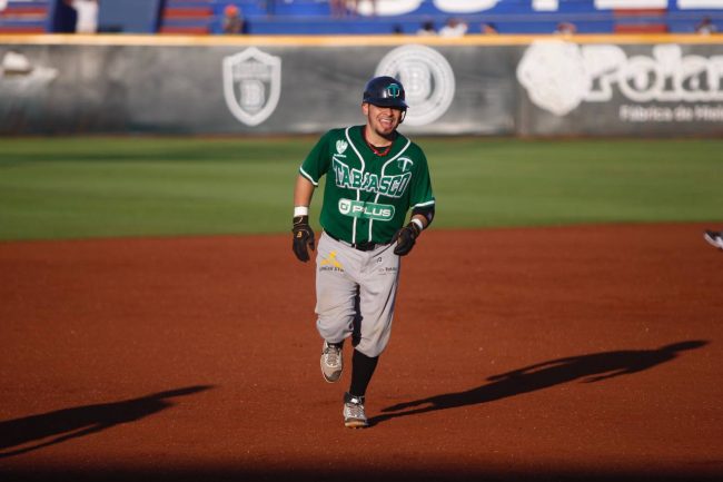 Olmecas de Tabasco vs. Tigres de Quintana Roo 9o juego de 2021 de los Tigres, 3o de la serie, serie para los Olmecas, 4×1 2 del 300521 en Cancún, Gilberto Galaviz, jonrón en la 5a entrada