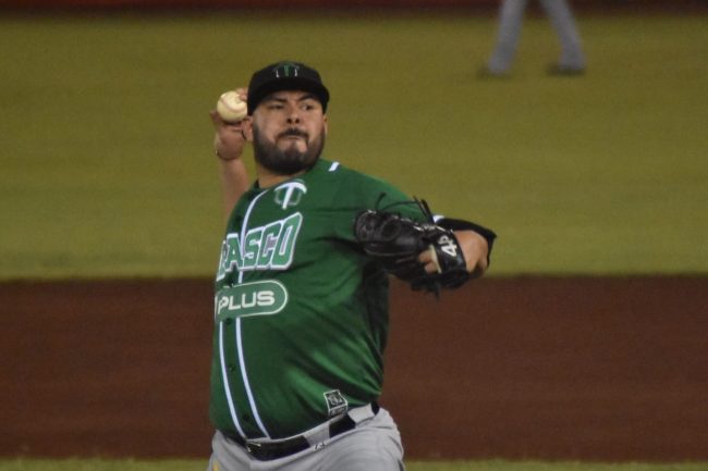 Olmecas de Tabasco vs. Piratas de Campeche, juego 51, 1o de la serie, 7×1 1 del 230721 en Campeche, Andrés Meza, abridor y ganador, se puso 3-1