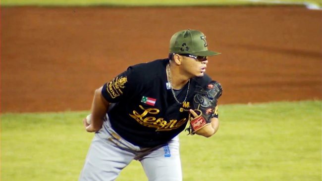 Piratas de Campeche vs. Leones de Yucatán, juego 38 y 40, respectivamente, 1o de la serie, 12×4, del 090721 en Campeche, Iván Solís, estreno en la LMB