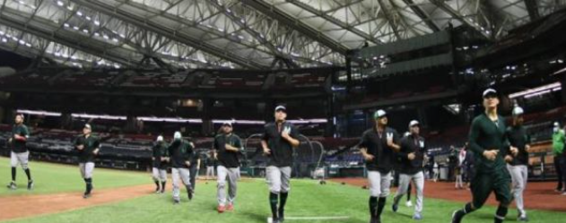 Selección mexicana olímpica de béisbol entrenando el 190721 en estadio Alfredo Harp Helú