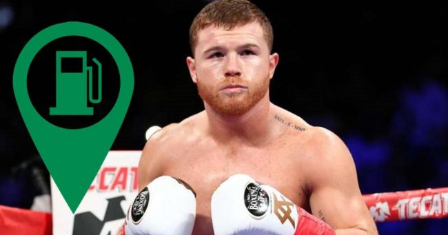 saúl canelo álvarez, fotocomposición gasolineras "Canelo"
