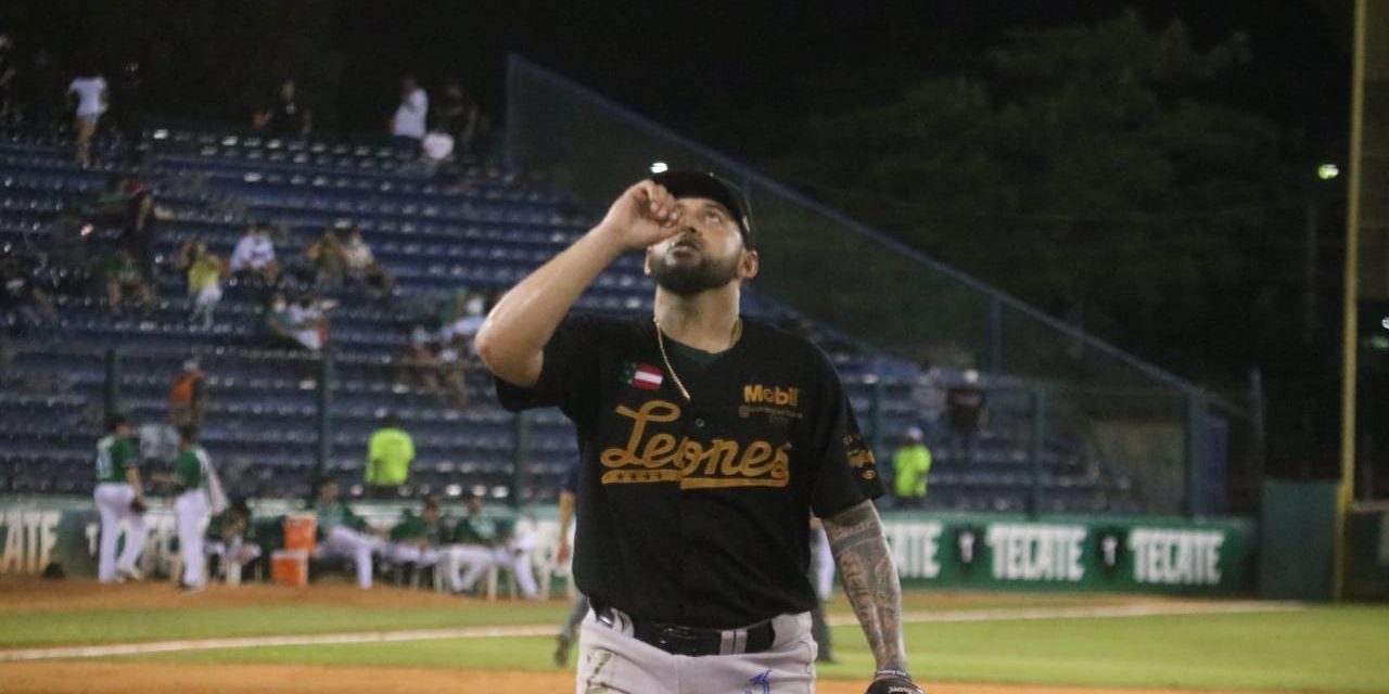 Leones de Yucatán vs. Olmecas de Tabasco, 2o juego segundo play off, serie empatada, 3×0, del 180821 en Mérida, Yoanner Negrín, abridor y ganador, 1-0 en este play off