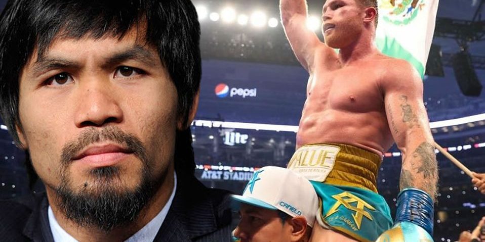 Manny Pacquiao con Saúl Canelo Álvarez fotocomposición