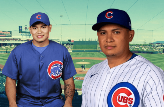 Manuel Bolón Rodríguez, fotocomposición con uniforme de los Cachorros de Chicago