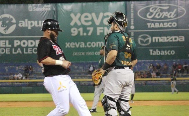 Olmecas de Tabasco vs. Leones de Yucatán, juego 64, 3o de la serie, serie para los Leones, 5×3 del 050821 en Villahermosa, último juego temporada regular, Juan Carlos Pérez y Humberto Sosa