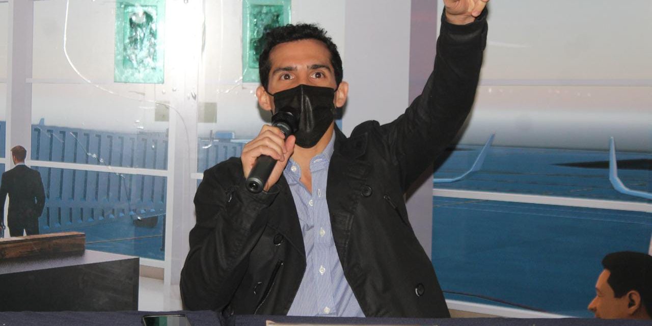 Rommel Pacheco Marrufo rieda de prensa regreso a Mérida, tras regreso de Tokio 2021, del 160821