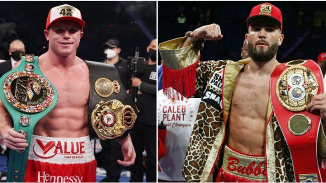 Saúl Canelo Álvarez fotocomposición con Caleb Plant