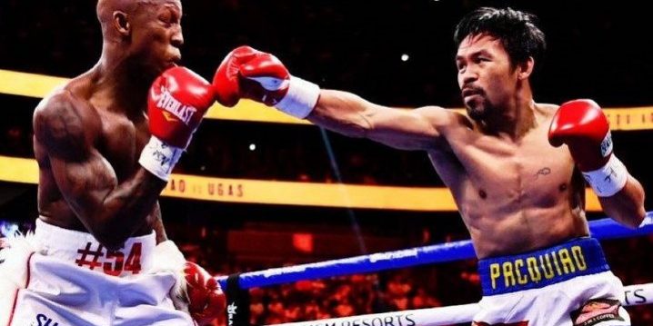 Yordanis Ugás vs. Manny Pacquiao gdu 12 retuvo súpercampeonato mundial wélter de la AMB 1 del 210821 en Las Vegas