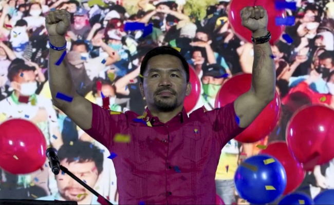 Manny Pacquiao, postulación candidato a Presidencia de Filipinas del 190221 en Manila