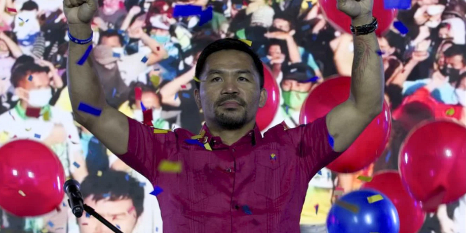 Manny Pacquiao, postulación candidato a Presidencia de Filipinas del 190221 en Manila