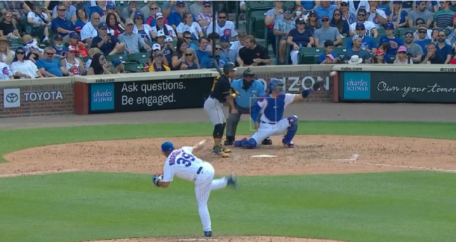 Manuel Bolón Rodríguez, 16a salida Ligas Mayores, 5a entrada 1er rival, Wilmer Diffo wildpitch anotó ben Gamel, cachorros ganaron 11×8 a los Piratas 2 del 050911 en Chicago