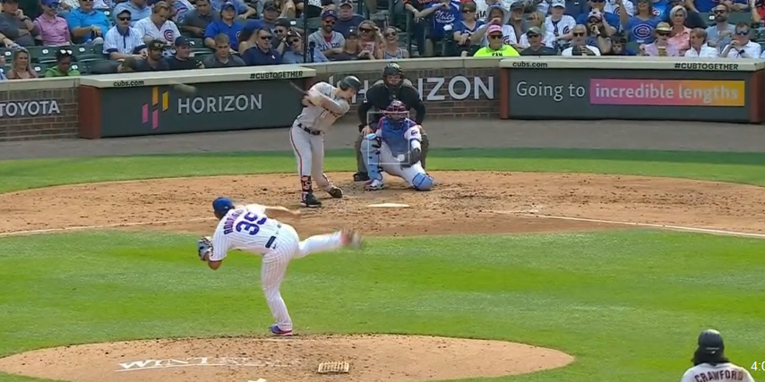 Manuel Bolón Rodríguez, 18a salida en Ligas Mayores vs. Gigantes de San Francisco aceptó cuatro carreras limpias, no sacó out, del 110921 en Chicago con Mike Yastrzemski