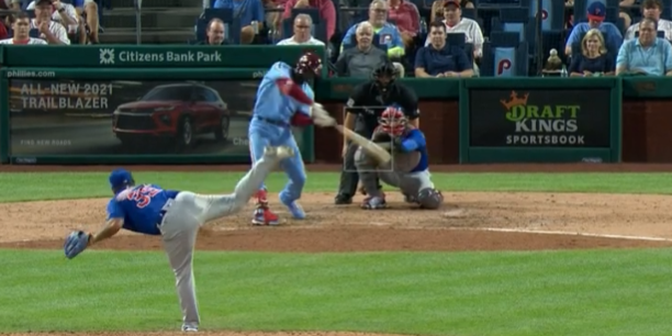 Manuel Bolón Rodríguez, 20a salida en Ligas Mayores Filis 17×8 a los Cachorros del 160921 en Filadelfia, Didi Gregorious, sencillo en la 6a, 3a derrota se puso 3-3