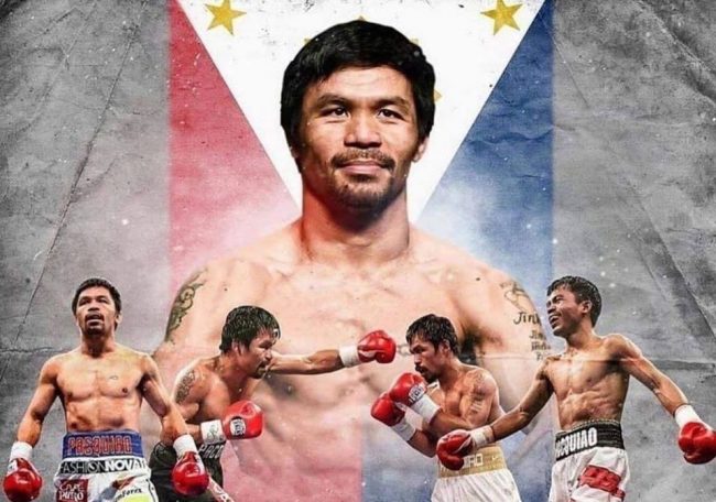 fotocomposición Manny Pacquiao muy buena de colore s