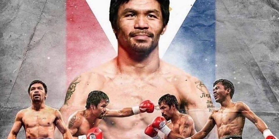 fotocomposición Manny Pacquiao muy buena de colore s