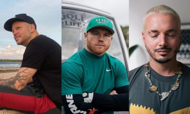 Saúl Canelo álvarez con mugrosos reggaetoneros