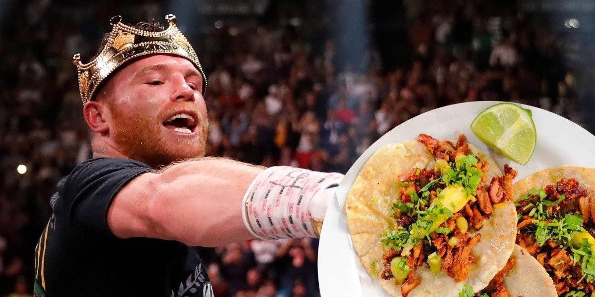 Saúl Canelo Álvarez con tacos