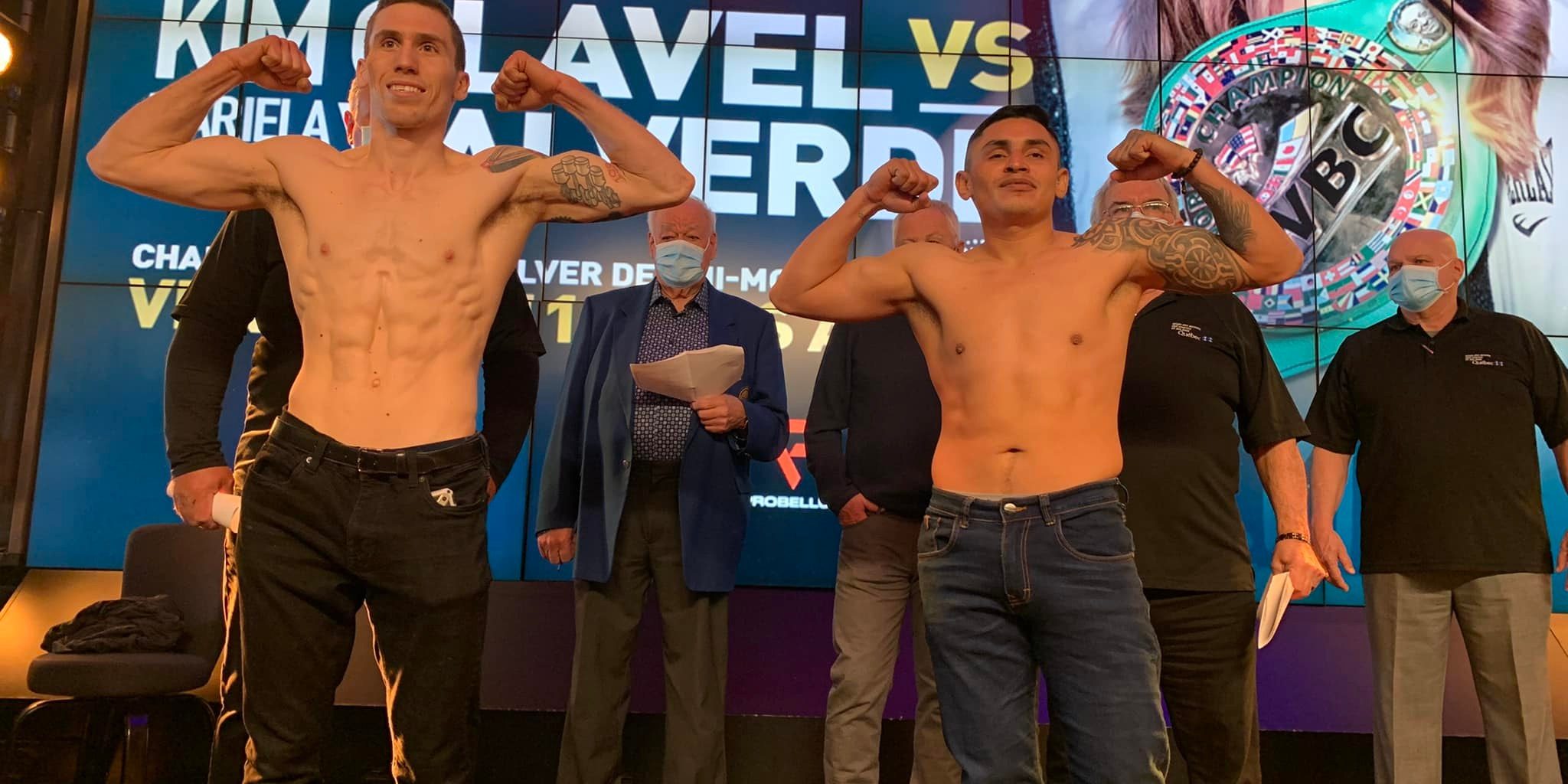 José de Atocha Pacheco pesaje vs. Samuel Lajoie Dery, del 100322 en Montreal