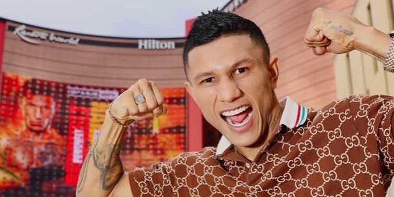 Miguel Berchelt ante anuncio de su pelea de regreso contra africano, del 160322 en Las Vegas en evento inaugural de hotel Resort World