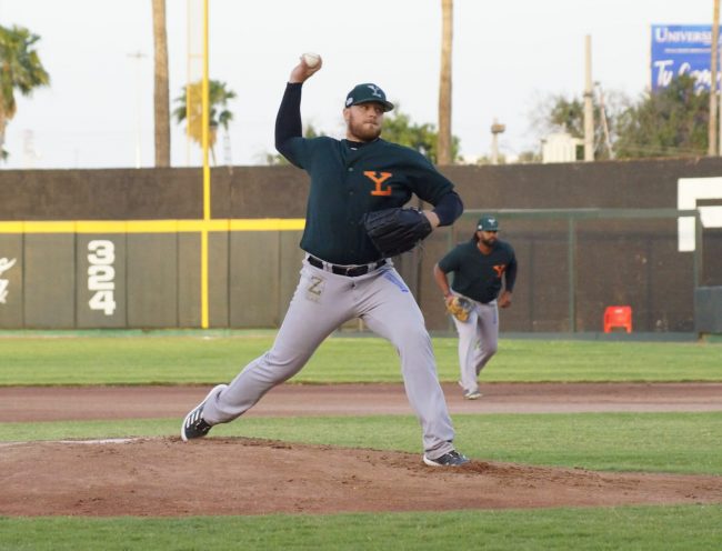Leones de Yucatán vs. Águila de Veracruz juego de pretemporada 7×3, del 070422 en Reynosa con Jake Thompson abridor y Art Charles
