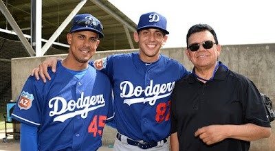 Luis Matos con Fernando Valenzuela